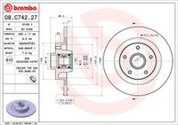 Remschijf BREMBO, Remschijftype: Massief, u.a. für Renault