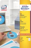 Avery Zweckform L6015-25 CD etiketten, diameter 117 mm, 50 etiketten, wit - thumbnail