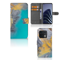 OnePlus 10 Pro Bookcase Marble Blue Gold