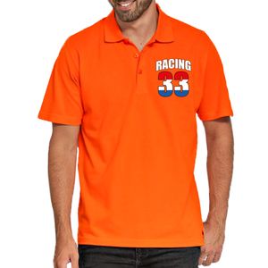 Grote maten racing 33 autocoureur / autosport supporter op borst poloshirt oranje voor heren 4XL  -