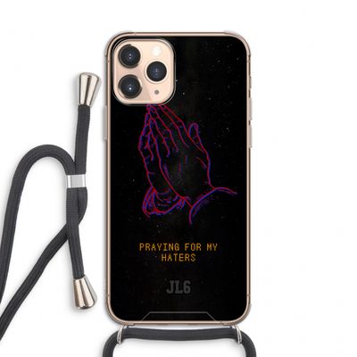 Praying For My Haters: iPhone 11 Pro Transparant Hoesje met koord