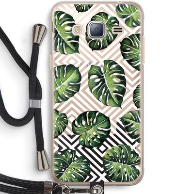 Geometrische jungle: Samsung Galaxy J3 (2016) Transparant Hoesje met koord