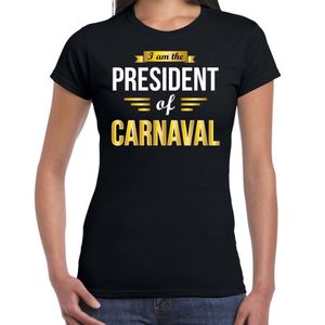 President of Carnaval cadeau t-shirt zwart dames - Carnaval verkleed shirts