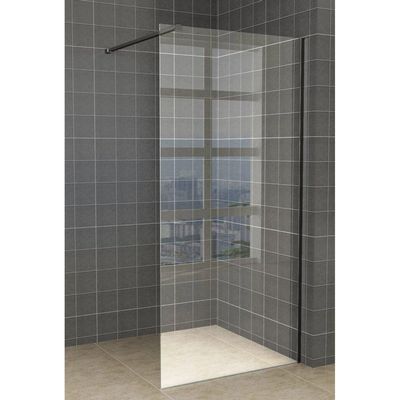 Wiesbaden Slim inloopdouche 110x200cm met 8mm helder glas met zwart profiel en stabilisatiestang sw203911/sw295894 Wiesbaden Slim inloopdouche 110x200cm met 8mm helder glas met zwart profiel en stabilisatiestang sw203911/sw295894