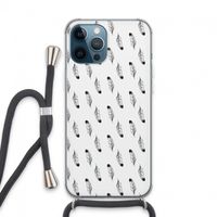 Pluimen: iPhone 13 Pro Max Transparant Hoesje met koord