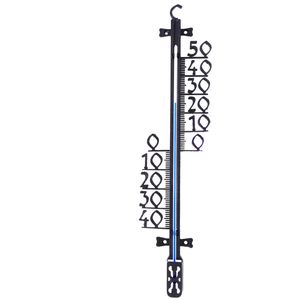 Binnen/buiten zwarte profielthermometers van kunststof 46 cm   -