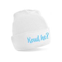 Wintersport muts voor dames - koud he - wit - one size - volwassenen - Apres ski beanie - thumbnail