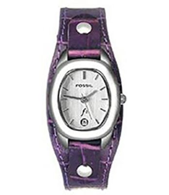 Horlogeband Fossil ES9933 Onderliggend Leder Paars 10mm
