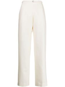 GIA STUDIOS pantalon ample en laine et soie mélangées - Blanc