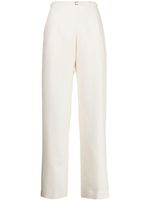 GIA STUDIOS pantalon ample en laine et soie mélangées - Blanc