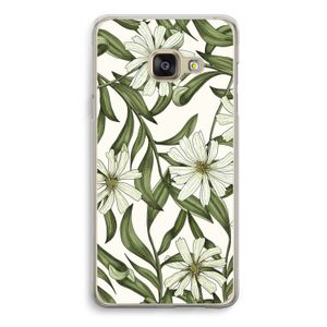 Wit bloemenpatroon: Samsung Galaxy A3 (2016) Transparant Hoesje