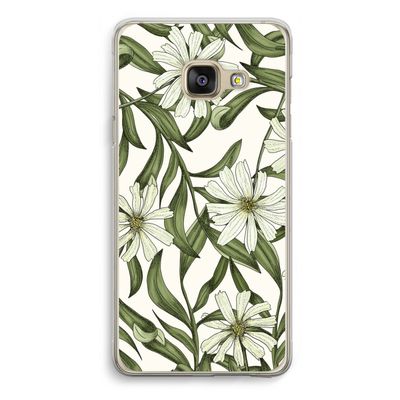 Wit bloemenpatroon: Samsung Galaxy A3 (2016) Transparant Hoesje