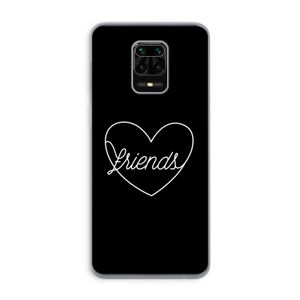 Friends heart black: Xiaomi Redmi Note 9 Pro Transparant Hoesje