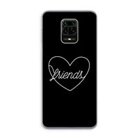 Friends heart black: Xiaomi Redmi Note 9 Pro Transparant Hoesje