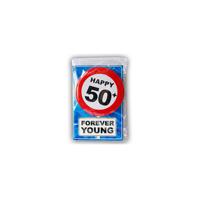 50 jaar geworden Happy Birthday kaart - met cadeau button - Verjaardag wenskaart - thumbnail