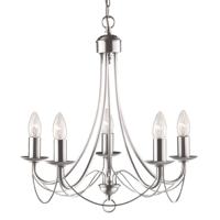 Searchlight KroonluchterMaypole 46cm 5-lichts mat zilver - 6345-5SS