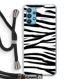 Zebra pattern: Samsung Galaxy A32 4G Transparant Hoesje met koord