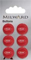 Milward Parelmoer Knoop Rood 16mm (6 stuks)