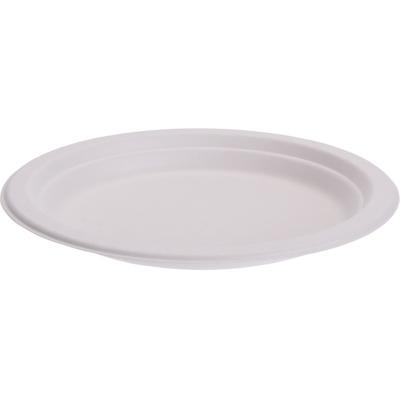 Bio afbreekbare gerecyclede feestbordjes - D17 cm - 16x stuks - Milieuvriendelijk - wegwerp
