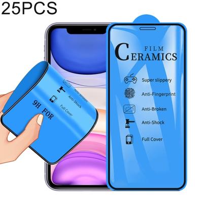 25 stuks 2.5 D volledige lijm volledige cover keramiek film voor iPhone 11/XR