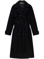 Stella McCartney manteau ceinturé à boutonnière croisée - Noir