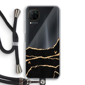 Gouden marmer: Huawei P40 Lite Transparant Hoesje met koord