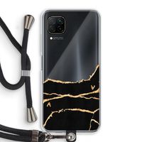 Gouden marmer: Huawei P40 Lite Transparant Hoesje met koord