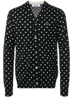 Comme Des Garçons Play cardigan à pois et patch logo - Noir