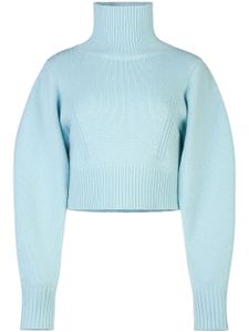 Nina Ricci high-neck cropped jumper - Bleu