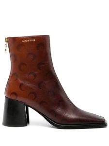 Marine Serre bottines en cuir - Marron