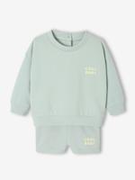 Set sweatshirt + short voor baby's grijsblauw