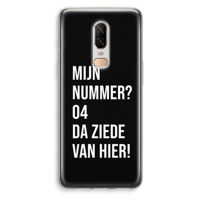 Da ziede van hier - Zwart: OnePlus 6 Transparant Hoesje