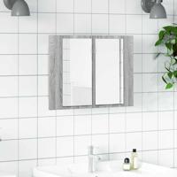 Spiegelkast LED 60x12x45 cm bewerkt hout grijs sonoma eiken Spiegelkast LED 60x12x45 cm bewerkt hout grijs sonoma eiken