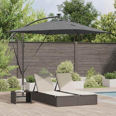 Cantilever Banana Parasol met slot Antraciet 249 x 249 x 250 cm