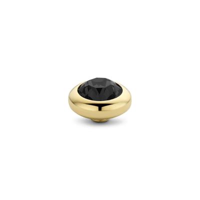 Melano Vivid Basic CZ Steentje Transparant Black | Goud