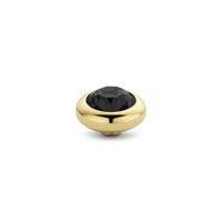 Melano Vivid Basic CZ Steentje Transparant Black | Goud