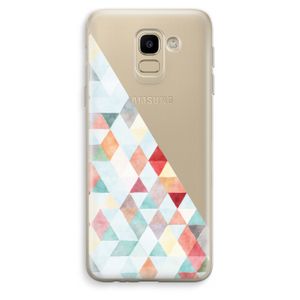 Gekleurde driehoekjes pastel: Samsung Galaxy J6 (2018) Transparant Hoesje