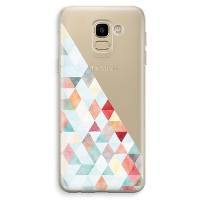 Gekleurde driehoekjes pastel: Samsung Galaxy J6 (2018) Transparant Hoesje