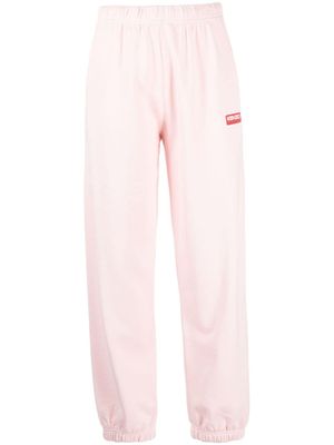 Kenzo pantalon de jogging en coton à logo brodé - Rose