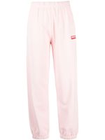 Kenzo pantalon de jogging en coton à logo brodé - Rose - thumbnail