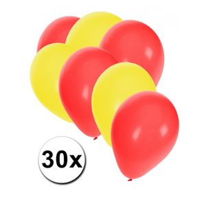 30x ballonnen geel en rood