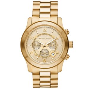 Michael Kors MK9074 Horloge Runway Chrono staal goudkleurig 45 mm