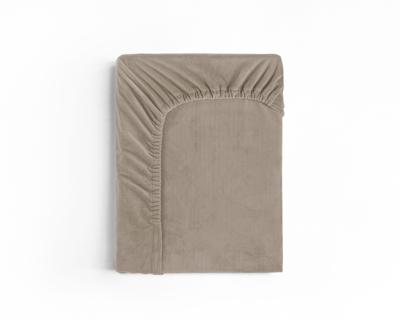 Sleeptime Velvet hoeslaken Taupe/Grijs 90 x 200