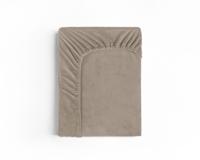 Sleeptime Velvet hoeslaken Taupe/Grijs 90 x 200