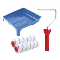 Sorex Verfrollers schilderen set - met beugel en verfbak - 2x anti spat rollers - breedte 25 cm