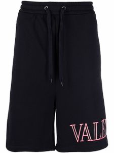 Valentino Garavani short sarouel à logo imprimé - Bleu