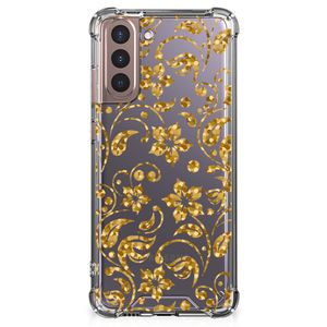 Samsung Galaxy S21 Plus Case Gouden Bloemen