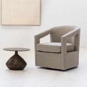 Draaifauteuil Alma Bouclé Taupe - Giga Meubel