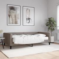 Slaapbank met matras 100x200 cm stof taupe