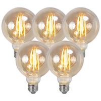 LUEDD Set van 5 E27 dimbare LED filament smoke lamp 5W 380 lm 2200K